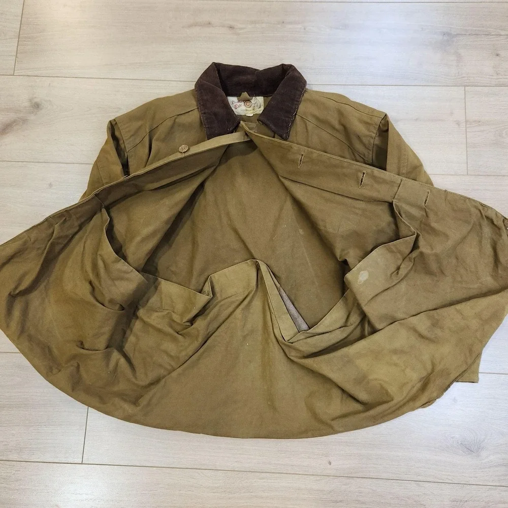 Vintage 1950s Bullseye Bill Duck Hunting Jacket Canvas Field Coat Game Pocket XL